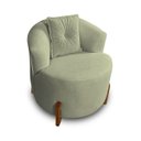 Ver imagem 1 de Poltrona Orgânica Pé de Madeira para Sala Confortável e Reforçada Bouclé
