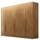 Ver imagem 3 de Guarda-Roupa Casal 6 Portas e 6 Gavetas 100% MDF Reno 276x236cm Marrom/Cumaru