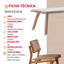 Ver imagem 7 de Sala de Jantar Mesa Malta 120cm Tampo Laqueado com Vidro Canto Moeda e 4 Cadeiras Eva