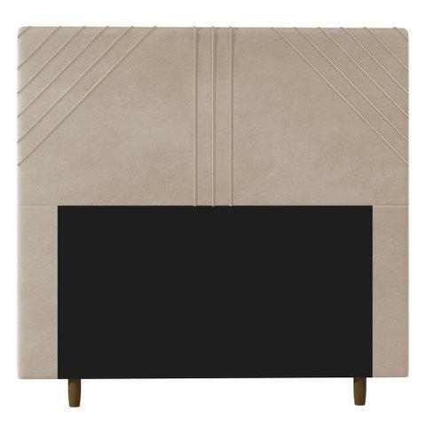 Cabeceira Cama Box Solteiro Lisboa 90cm Suede Bege