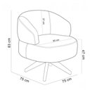 Ver imagem 3 de Poltrona Decorativa Chair Bouclé Cinza Fendi Premium Giratória Sala Dekorien
