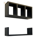 Ver imagem 1 de Nicho Prateleira 2 Peças P/ Decoração Banheiro Mdf Preto Tx