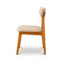 Ver imagem 4 de Cadeira Alice Madeira Maciça - Mel com Boucle Bege Mel Linho Bege