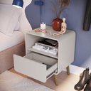 Ver imagem 5 de Mesa de Cabeceira com 1 Gaveta Curve Bege