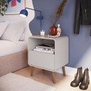 Ver imagem 1 de Mesa de Cabeceira com 1 Gaveta Curve Bege
