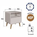 Ver imagem 6 de Mesa de Cabeceira com 1 Gaveta Curve Bege