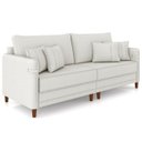 Ver imagem 2 de Sofá 3 Lugares Living 212cm Pé Madeira Zoe Boucle Bege Z08 - Mpozenato