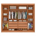 Ver imagem 4 de Guarda Roupa Roma 2 Portas Espelho 6 Gavetas Marrom Caemmun