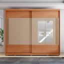 Ver imagem 2 de Guarda Roupa Roma 2 Portas Espelho 6 Gavetas Marrom Caemmun