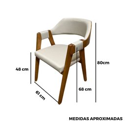 Cadeira Noroega de Madeira com Linho:branco - 6