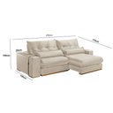 Ver imagem 2 de Sofá Retrátil e Reclinável 290 Cm Braço 25 Cm Lake Meu Sofá Online