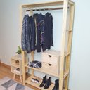 Ver imagem 1 de Guarda-Roupa Closet Mini Macapá 180X100X33 em Madeira de Pinus - NATURAL