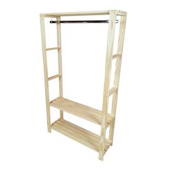 Guarda-Roupa Closet Mini Macapá 180X100X33 em Madeira de Pinus - NATURAL - 2