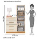 Ver imagem 5 de Cômoda Belize Plus com 1 Porta e 4 Gavetas Carvalho Grife/Off White - PR Móveis