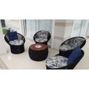 Ver imagem 3 de Conjunto de Poltronas em Corda Náutica Esfera - 4 Poltronas + 1 Mesa com Champanheira - Tecido Vinal