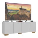 Ver imagem 1 de Rack para Tv até 50 Polegadas com 4 Portas Multimóveis Mp1072 Branco/natural