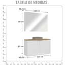 Ver imagem 4 de Conjunto de Banheiro sem Cuba Nature Estilare 110cm