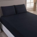 Ver imagem 1 de Jogo Cama Lençol Sonnet Casal Padrão Malha Lisa 100% Algodão Macio 3 Peças - Preto