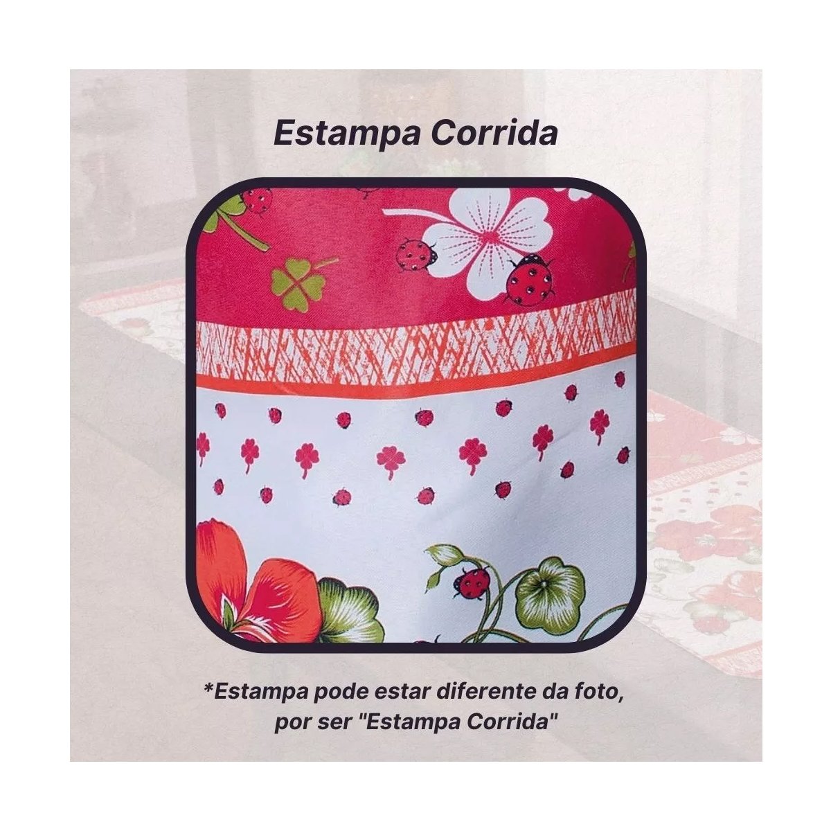 Caminho de Mesa Estampada Flores Multiuso Delicada Oxford - 6