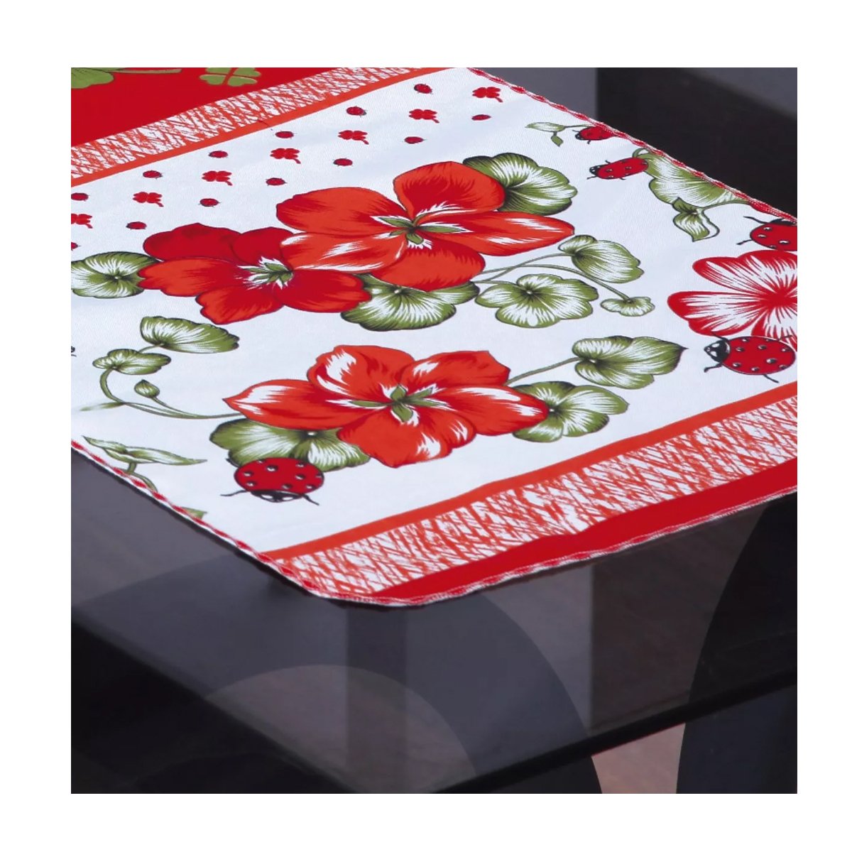 Caminho de Mesa Estampada Flores Multiuso Delicada Oxford - 4