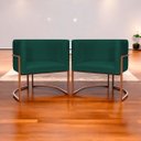 Ver imagem 2 de Kit 2 Poltronas para Sala de Recepção Luna Suede Cores Base de Ferro Bronze