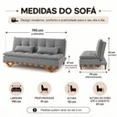 Ver imagem 4 de Sofá Cama Lumi 3 Lugares com Pillow Top 190cm Cinza Linho