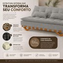 Ver imagem 3 de Sofá Cama Lumi 3 Lugares com Pillow Top 190cm Cinza Linho