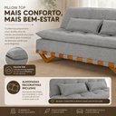 Ver mais imagens de Sofá Cama Lumi 3 Lugares com Pillow Top 190cm Cinza Linho