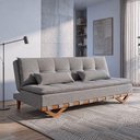 Ver imagem 1 de Sofá Cama Lumi 3 Lugares com Pillow Top 190cm Cinza Linho