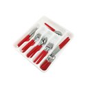 Ver imagem 3 de Jogo de Talheres Inox Cabo de Plástico 24 Peças + Porta Talheres Extra Grande 6 Divisórias C/ Tampa 