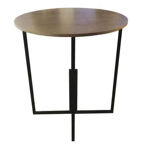 Mesa Prime Preto/Tabaco Linheiro Redonda BF Decor Prime Compacta