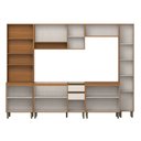 Ver imagem 3 de Cozinha Completa Venaly 13 Portas 2 Gavetas com Vidro Reflacta Cianamomo/Off White - Henn