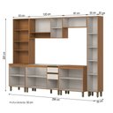 Ver imagem 4 de Cozinha Completa Venaly 13 Portas 2 Gavetas com Vidro Reflacta Cianamomo/Off White - Henn
