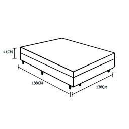 Base Box Baú Casal AColchoes Sintético Bege 41x138x188 - 3