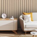 Ver imagem 1 de Papel de Parede Adesivo Madeira Ripada Creme Gh Papel de Parede 3,0m