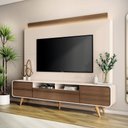 Ver imagem 1 de Home Theater Decorativo Majestade C/led para Tv até 85 Polegadas Off White/castanho G26 - Gran Belo