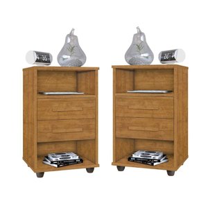 Kit 2 Mesas de Cabeceira Cielo - Mesinha de Quarto - Mizza Decor Ipe