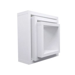 Kit 3 Nichos Decorativo Mdf Quadrado Quarto Sala Decoração Escritório Casa - Branco Tx - 1