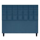Ver imagem 1 de Cabeceira Decorativa Florem para Cama de Casal 140 Cm Azul-marinho, Suede