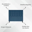 Ver imagem 4 de Cabeceira Decorativa Florem para Cama de Casal 140 Cm Azul-marinho, Suede