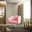 Ver imagem 6 de Cadeira Sala de Jantar Giratória Base Cromada Stella Suede D03 - D'Rossi Cor Rosa Bebê