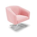 Ver imagem 1 de Cadeira Sala de Jantar Giratória Base Cromada Stella Suede D03 - D'Rossi Cor Rosa Bebê