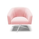 Ver imagem 3 de Cadeira Sala de Jantar Giratória Base Cromada Stella Suede D03 - D'Rossi Cor Rosa Bebê