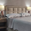 Ver imagem 1 de Cabeceira King 195 Cama Box Diamond H8 Módena Bege Suede Painel Rbl