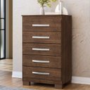 Ver imagem 1 de Cômoda 90,2cm Grande 5 Gavetas Quarto Compacta Organizadora Malbec