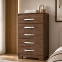 Ver imagem 5 de Cômoda 90,2cm Grande 5 Gavetas Quarto Compacta Organizadora Malbec