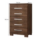 Ver imagem 2 de Cômoda 90,2cm Grande 5 Gavetas Quarto Compacta Organizadora Malbec