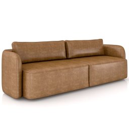 Sofá 3 Lugares Sala Living Orgânico 240cm Oregon K01 Couríssimo Whisky - Lyam Decor - 1 Sofá 3 Lugares Sala Living Orgânico 240cm Oregon K01 Couríssimo Whisky - Lyam Decor - 1