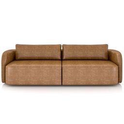 Sofá 3 Lugares Sala Living Orgânico 240cm Oregon K01 Couríssimo Whisky - Lyam Decor - 3 Sofá 3 Lugares Sala Living Orgânico 240cm Oregon K01 Couríssimo Whisky - Lyam Decor - 3