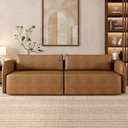 Ver imagem 3 de Sofá 3 Lugares Sala Living Orgânico 240cm Oregon K01 Couríssimo Whisky - Lyam Decor